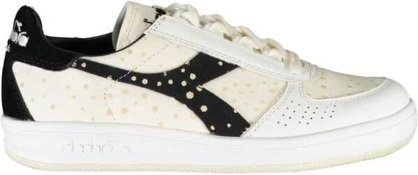 Diadora Sportieve witte vetersneakers met contrastdetails