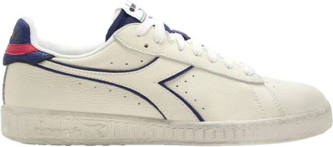 Diadora Witte leren lage sneakers