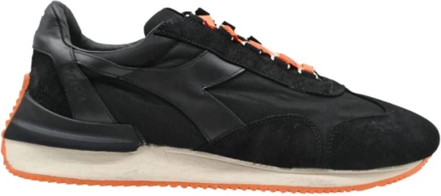 Diadora Zwarte Nubuck Sneakers voor Mannen Multicolor Heren