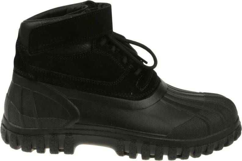 Diemme Zwarte enkellaarzen met touch-strap sluiting