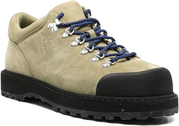 Diemme Khaki Suède Veterschoenen met Rubberen Zool