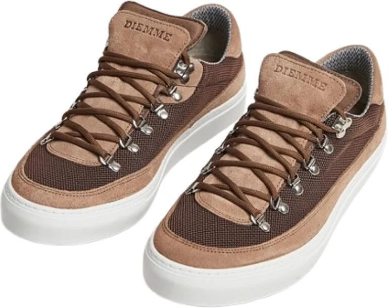 Diemme Klassieke Sportieve Sneaker in Taupe Stof