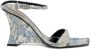 Diesel Blauwe Sleehak Sandalen met Jacquard Patroon - Thumbnail 1