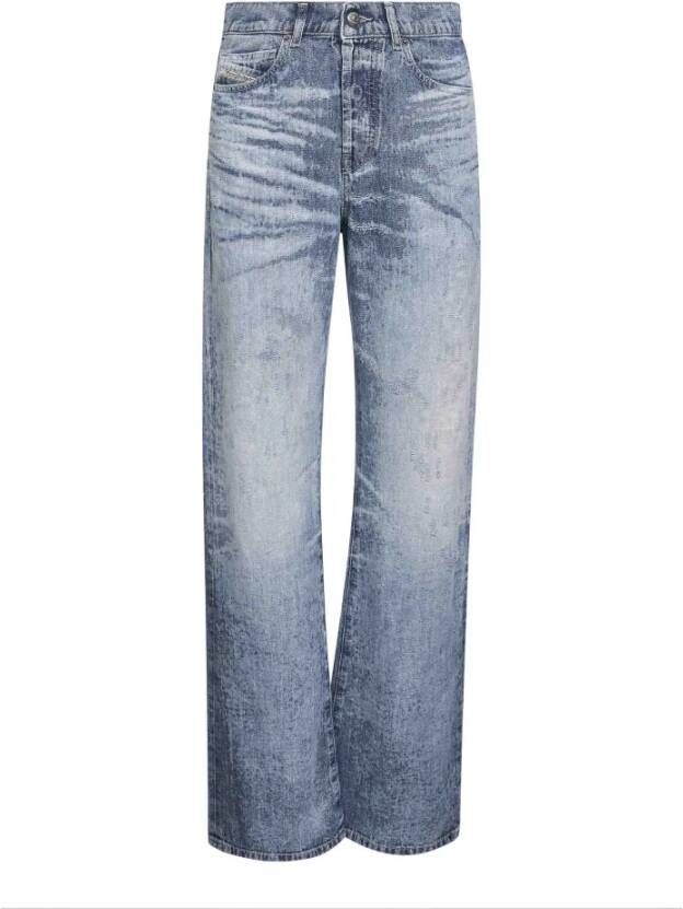 Diesel Boot-Cut Denim Jeans met Jacquard Weefsel