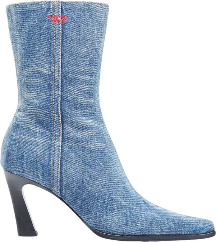 Diesel D-Allas Bt Ankle boot in washed denim Blue Dames