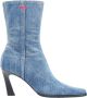 Diesel D-Allas Bt Ankle boot in washed denim Blue Dames - Thumbnail 1