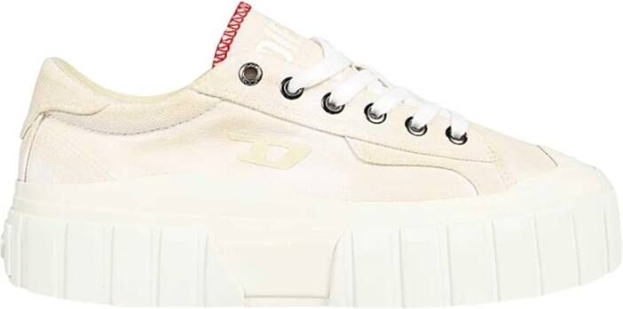 Diesel Canvas Sneakers Ronde Neus Katoen Rubber