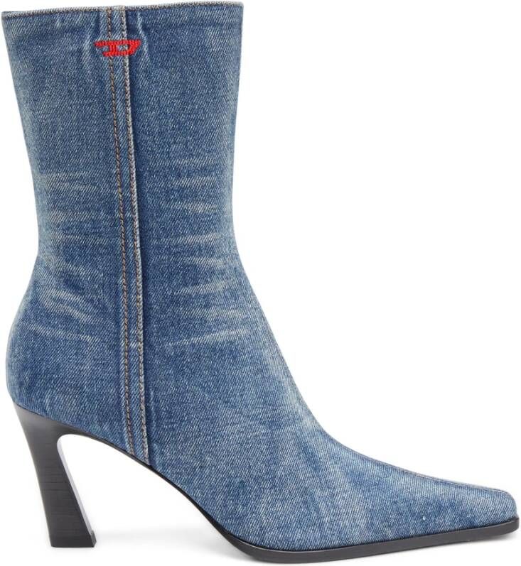 Diesel D-Allas Bt Ankle boot in washed denim Blue