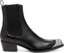 Diesel D-Calamity AB Leather boots with crystal toe cap Black Dames - Thumbnail 1