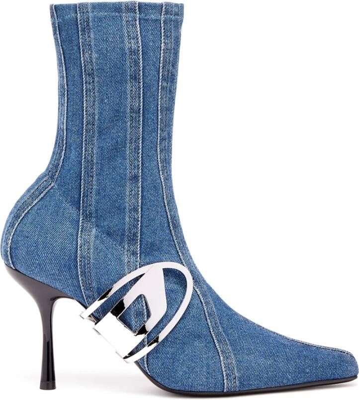 Diesel D-Eclipse BT C Heeled ankle boot in stretch denim Blue Dames