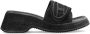 Diesel Sa-Oval D Pf W Denim slide sandals with Oval D strap Black Dames - Thumbnail 7