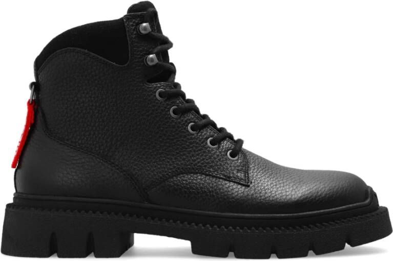 Diesel D-Troit BT Lace-up boots with tape tag Black Heren
