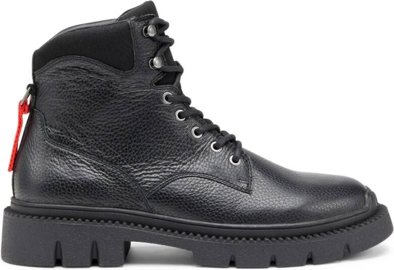 Diesel D-Troit BT Lace-up boots with tape tag Black Heren