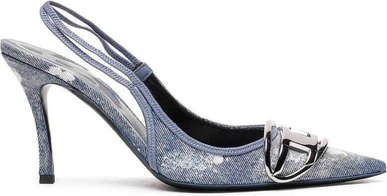 Diesel D-Venus SB Slingback pumps in distressed denim Blue Dames