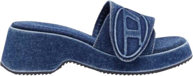 Diesel Denim Logo Sandal 5414 Blue Dames