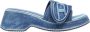 Diesel Sa-Oval D Pf W Denim slide sandals with Oval D strap Blue Dames - Thumbnail 14