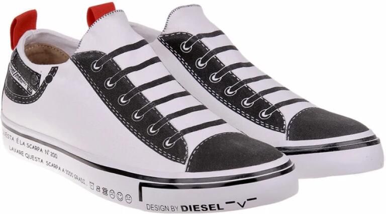 Diesel Casual Slip-On Schoenen met Trampek Motief White Heren - Foto 2