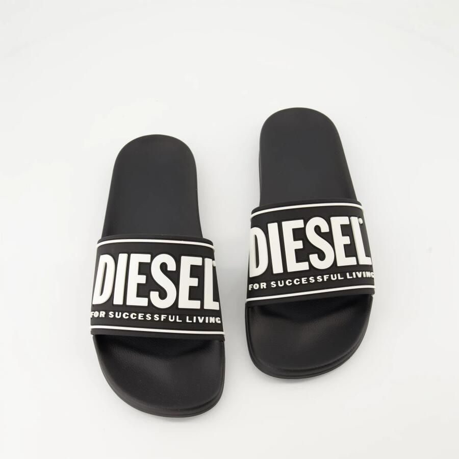 Diesel Chancletas negra con logotipo For Successful Living en 3D 41 Negro Zwart Heren - Foto 4