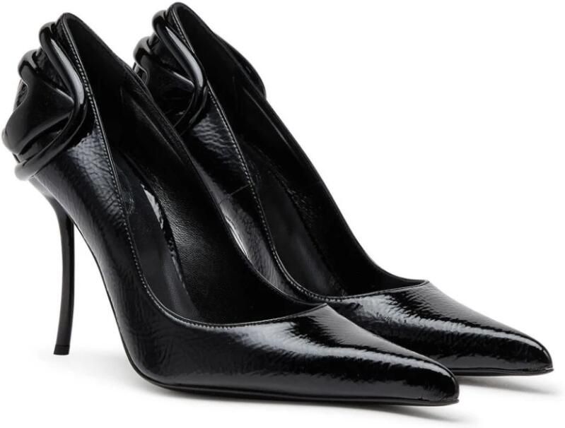 Diesel Zwarte Leren Pumps met Puntige Neus en Stiletto Hak Black Dames - Foto 3