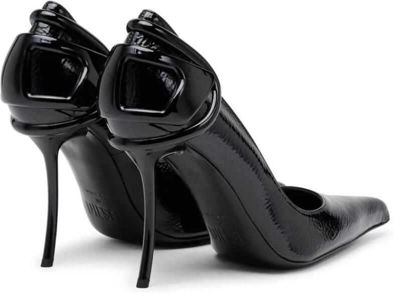 Diesel Zwarte Leren Pumps met Puntige Neus en Stiletto Hak Black Dames - Foto 4