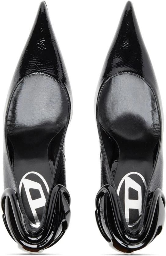 Diesel Zwarte Leren Pumps met Puntige Neus en Stiletto Hak Black Dames - Foto 5