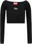 Diesel Geribbelde Top met Boot Hals en Cut-Out - Thumbnail 1