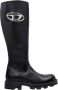 Diesel Glanzende leren laarzen met logoplaquette Black Dames - Thumbnail 8