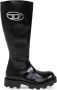 Diesel Glanzende leren laarzen met logoplaquette Black Dames - Thumbnail 2