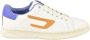 Diesel Leren Sneakers met Rubberen Zool White Dames - Thumbnail 1