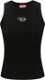 Diesel Mouwtjesloze Geribbelde Top met Metallic Logo - Thumbnail 1