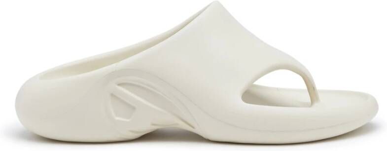 Diesel Moderne Unisex Sandalen met Unieke Sabot Vorm White