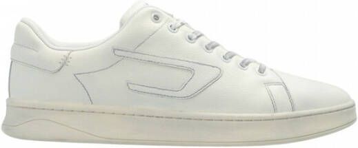 Diesel S-Athene Low-top leather sneakers with D patch White Heren
