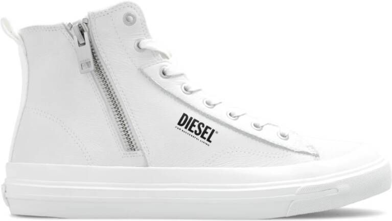 Diesel S-Athos Dv Mid High-top sneakers with side zip White Heren