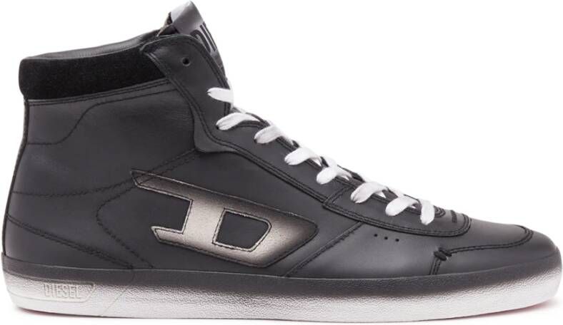 Diesel S-Leroji Mid Leather high-top sneakers with colour bleed Black Heren