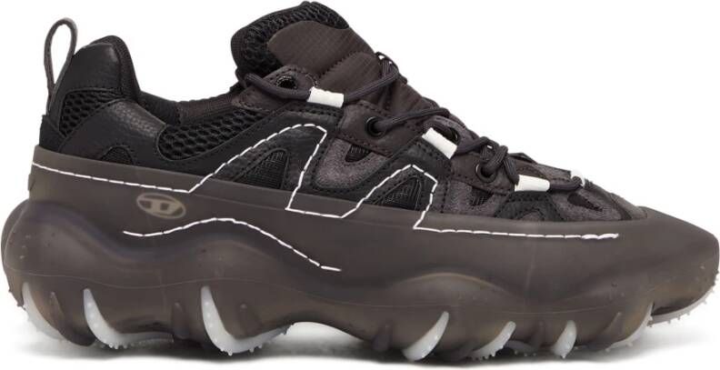 Diesel S-prototype P1 Heren Sneakers Zwart Leer Details Lage Top Rrp350 - Foto 3
