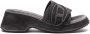 Diesel Sa-Oval D Pf W Denim slide sandals with Oval D strap Black Dames - Thumbnail 1