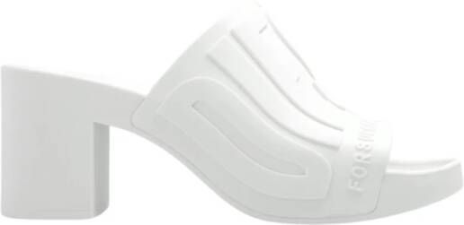 Diesel Gehakte rubberen zwembadslippers White Dames