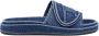 Diesel Sa-Slide D Oval Denim slides with embossed strap Blue Heren - Thumbnail 1