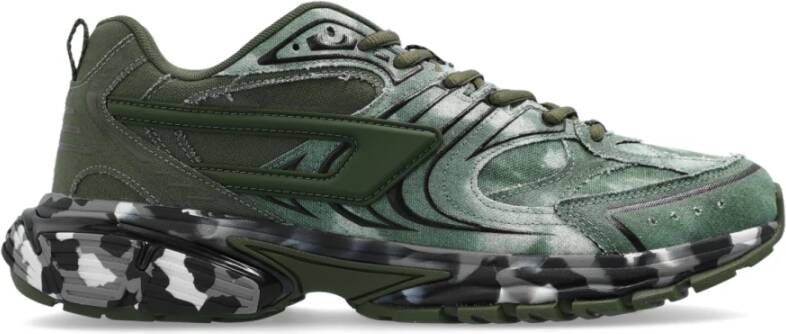 Diesel S-Serendipity Pro-X1 Tie-dye canvas sneakers with camo sole Green Heren