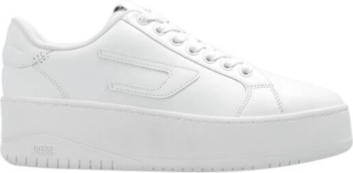 Diesel Leren platform sneakers White Unisex