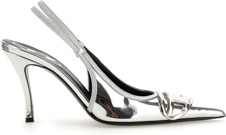 Diesel Zilveren Hak Schoenen Gray Dames