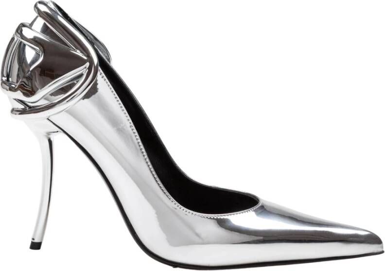 Diesel Zilveren Puntige Neus Leren Pumps