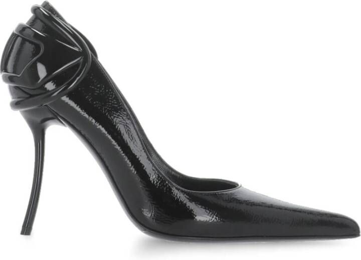 Diesel Zwarte Leren Pumps met Puntige Neus en Stiletto Hak Black Dames