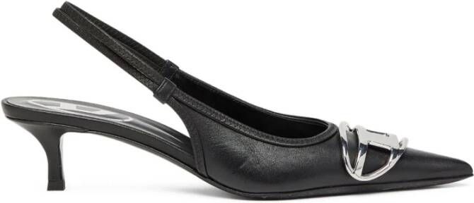 Diesel Zwarte Kitten Heel Enkelband Schoenen
