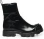 Diesel Zwarte Leren Ritslaarzen Ronde Neus Black Heren - Thumbnail 2