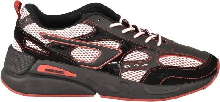 Diesel Zwarte Rode Sneakers voor Heren Wit Heren