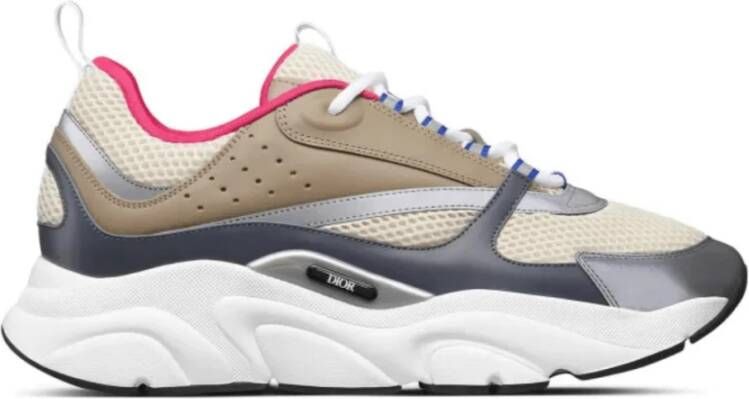 Dior Beige Dark Grey Woman Sneakers Eigentijdse Stijl