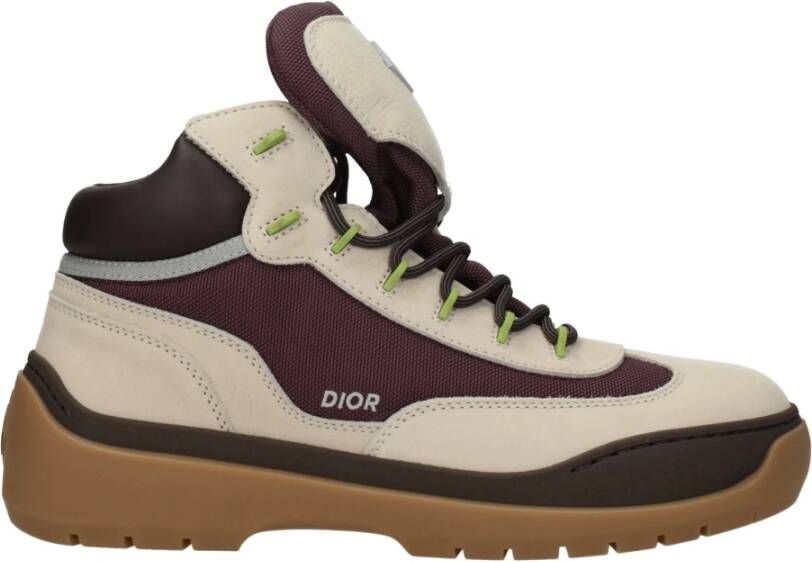 Dior Beige Leren Enkellaarzen Sporty Glam