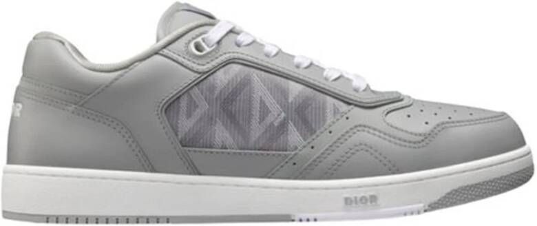 Dior Diamanten Leren Sneakers Gray Heren
