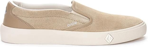 Dior Luxe Leren Slip-On Sneakers Beige Heren